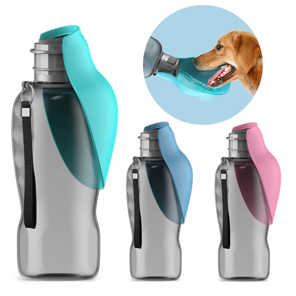 Golden Snout dog water bottle one-button dispense and return mechanism