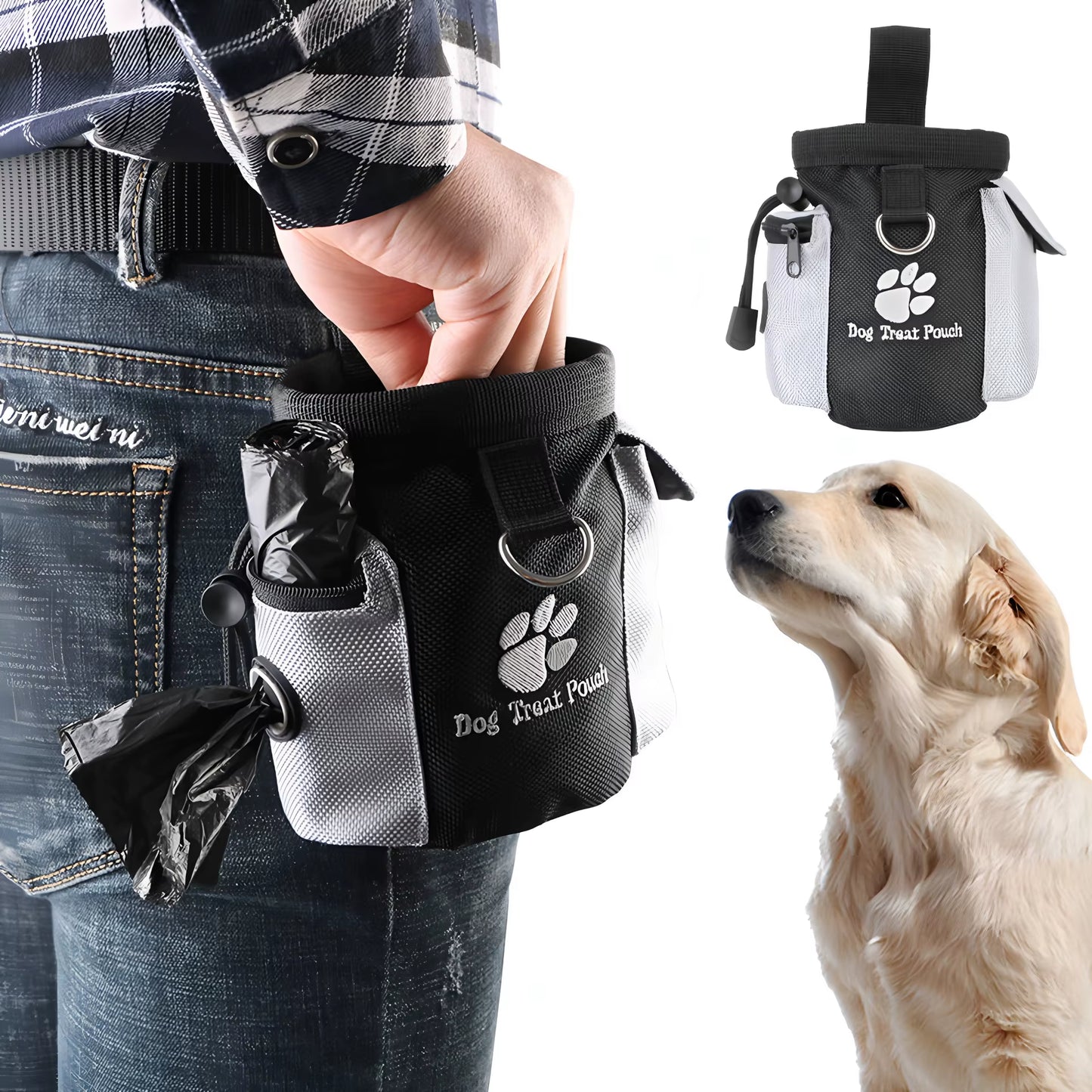 Golden Snout Walk Pouch spacious treat compartment holds 100+ treats