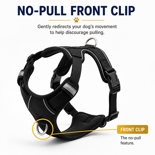 Golden Snout no-pull dog harness — stops pulling on the first walk
